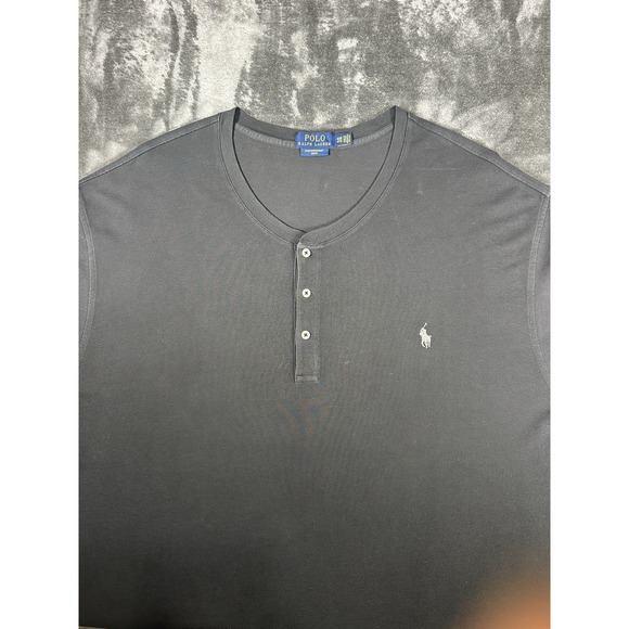 Polo Ralph Lauren Men's 4XB Featherweight Mesh Black Henley Pullover Long Sleeve - Picture 3 of 8